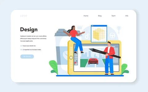 Video game development web banner or landing page. Creative process イラスト素材