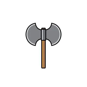 Video game item double edged axe Stock Illustration