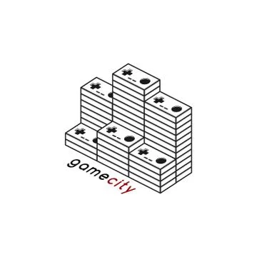 Video game joystick console theme logo template Stock Illustration