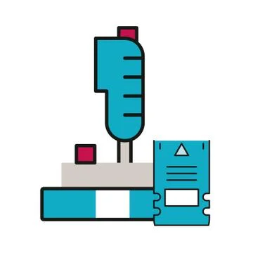 Video game joystick control handle icon Illustrazione stock