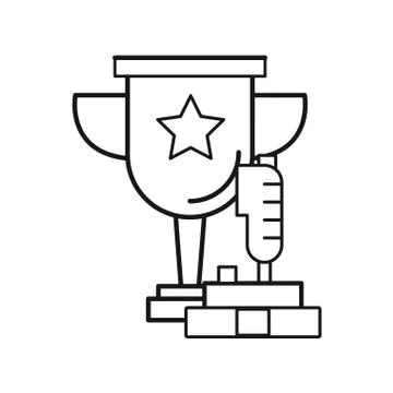 Video game joystick control with trophy cup Illustrazione stock