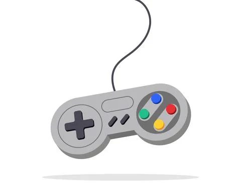 Video game joystick design. Vector toy device keypad. Videogame computer fun Stock Illustration