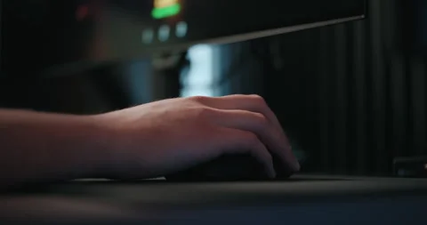 Video game live streamer’s hands moving a keyboard and mouse Stock Footage 306199703
