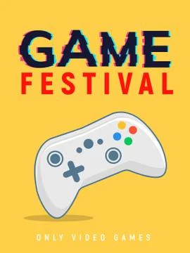 Video game logo poster, control joystick, Controller videogame ps4 design Stock Illustration