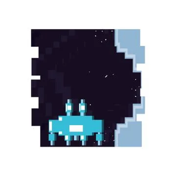 Video game pixelate scene Stock Illustration