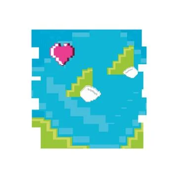 Video game pixelate scene Stock Illustration