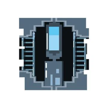 Video game pixelate scene Stock Illustration