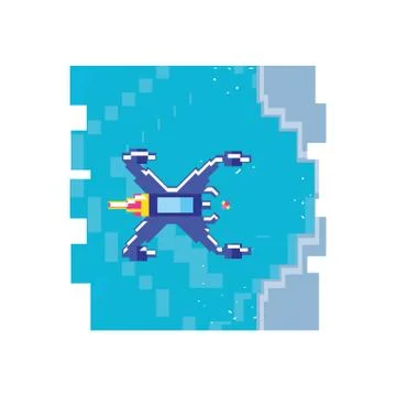 Video game pixelate scene Stock Illustration