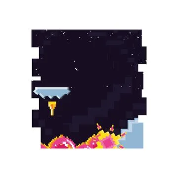 Video game pixelate scene Stock Illustration