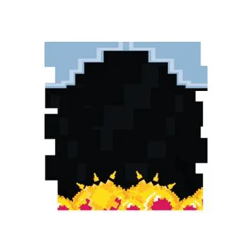 Video game pixelate scene Stock Illustration