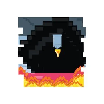 Video game pixelate scene Stock Illustration