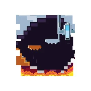 Video game pixelate scene Stock Illustration