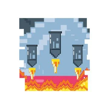 Video game pixelate scene Stock Illustration