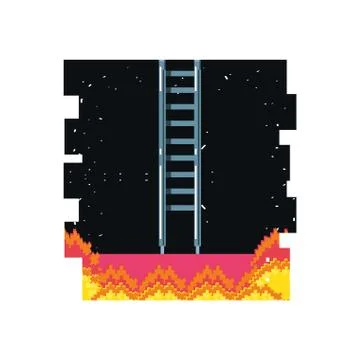 Video game pixelate scene Stock Illustration