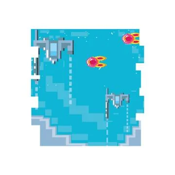 Video game pixelate scene Stock Illustration