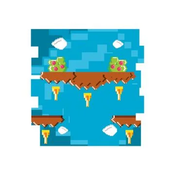 Video game pixelate scene Stock Illustration