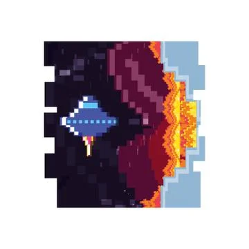 Video game pixelate scene Stock Illustration