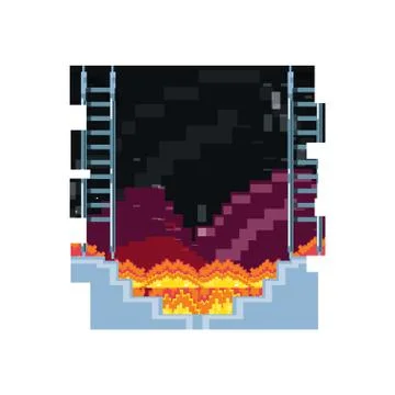 Video game pixelate scene Stock Illustration