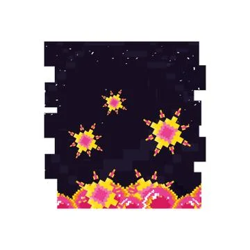 Video game pixelate scene Stock Illustration