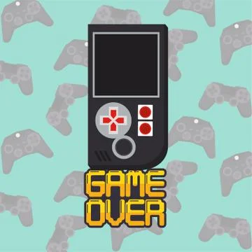 Video game pixelated handle console Illustrazione stock