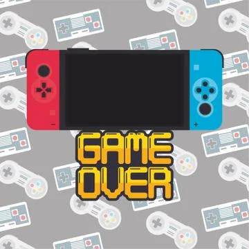 Video game pixelated handle console Illustrazione stock