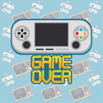 Video game pixelated handle console 스톡 일러스트