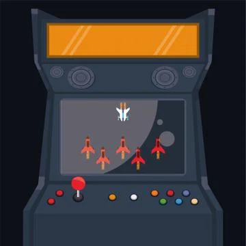 Video game pixelated retro machine icon 스톡 일러스트