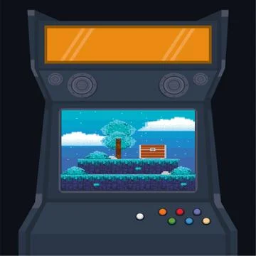 Video game pixelated retro machine icon Illustrazione stock