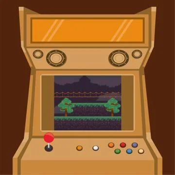 Video game pixelated retro machine icon Illustrazione stock