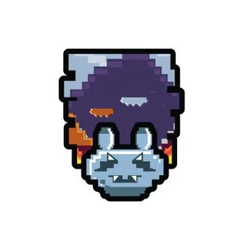 Video game pixelated robotic dog Stock Illustration