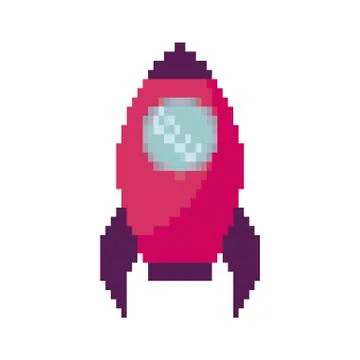 Video game pixelated rocket icon vector ilustrate 스톡 일러스트