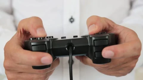 Video Game Player Controlling Gameplay In Close Up Stock Footage 344913493