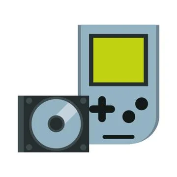 Video game portable with compact disk 스톡 일러스트