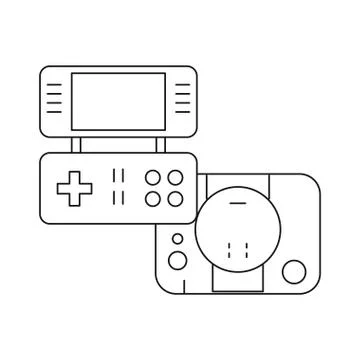 Video game portable with console 스톡 일러스트