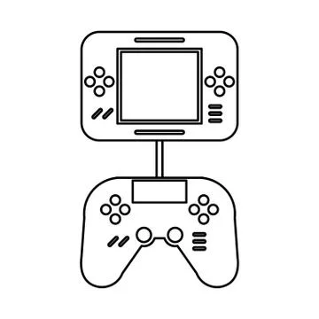 Video game portable with control Illustrazione stock