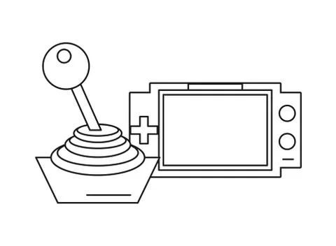 Video game portable with joystick Illustrazione stock