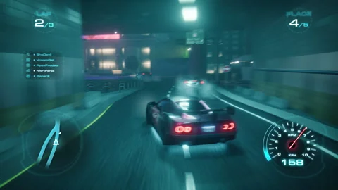 Video Game Racing Simulator Stock Footage 300991486