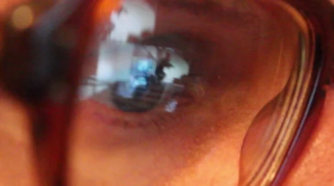Video game reflected in glasses Video stock 45458479