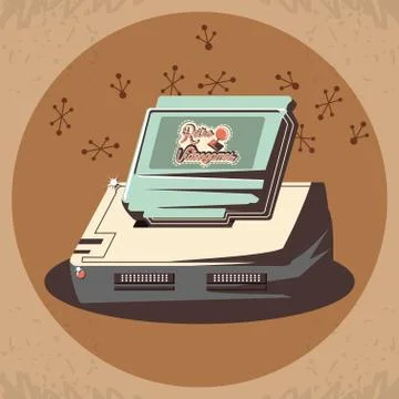 Video game retro with console Stock Illustration