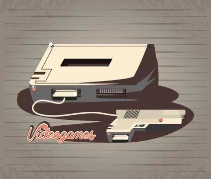 Video game retro with console Stock Illustration