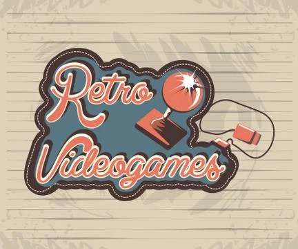 Video game retro with control Stock Illustration
