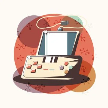 Video game retro with control Stock Illustration
