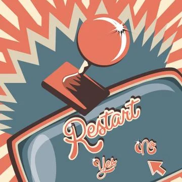 Video game retro with control Stock Illustration