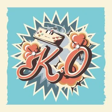 Video game retro with control Stock Illustration