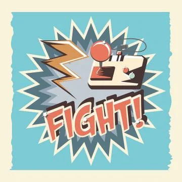 Video game retro with control Stock Illustration