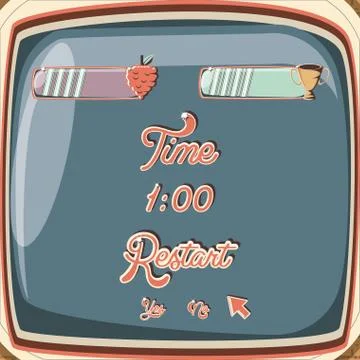 Video game retro with control Stock Illustration