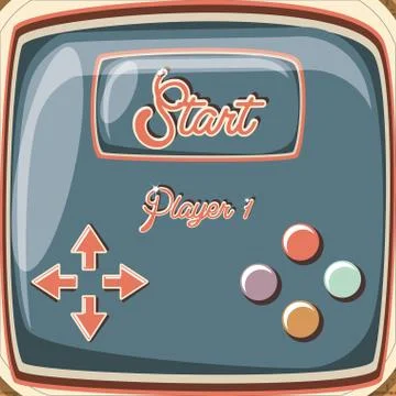 Video game retro with control Stock Illustration