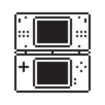 Video game Retro Handheld console illustration Gamepad sign Pixel art style Stock Illustration