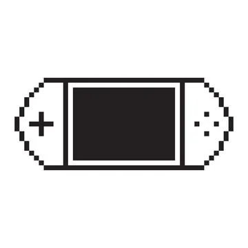 Video game Retro Handheld console illustration Gamepad sign Pixel art style Stock Illustration