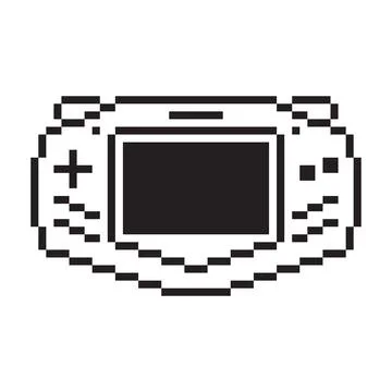 Video game Retro Handheld console illustration Gamepad sign Pixel art style Stock Illustration